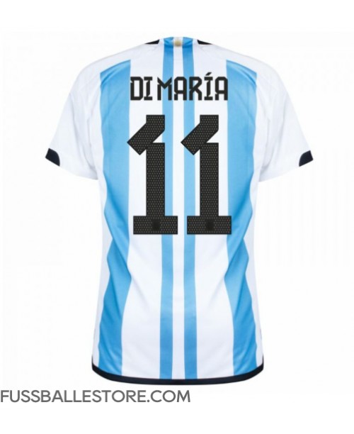 Günstige Argentinien Angel Di Maria #11 Heimtrikot WM 2022 Kurzarm